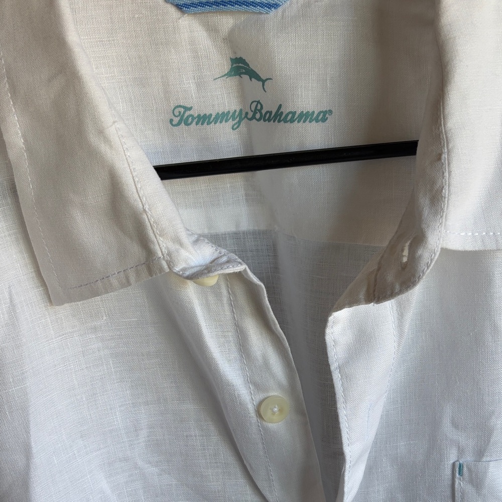Tommy Bahama White Linen Casual Button-Down Shirt